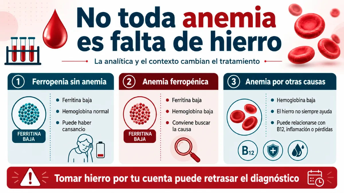 no toda anemia es falta de hierro infografía