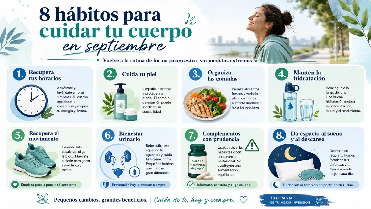 8 hábitos para cuidar tu cuerpo infografía