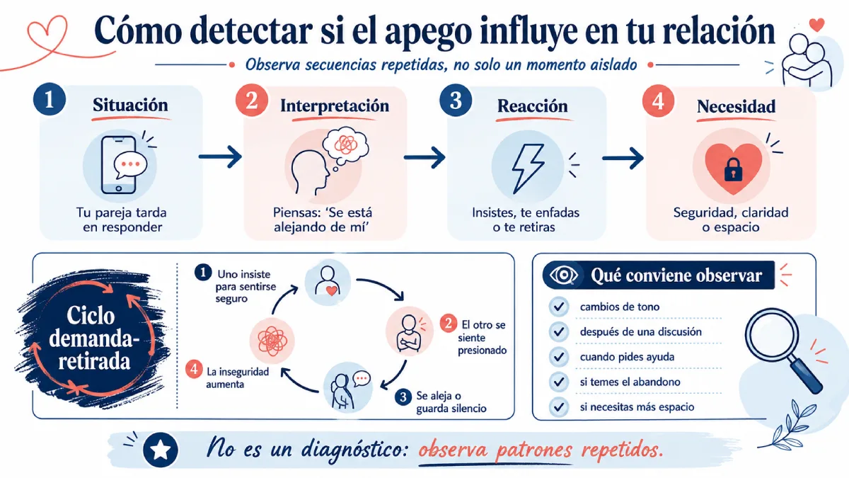 cómo detectar si el apego influye en tu relación infografía