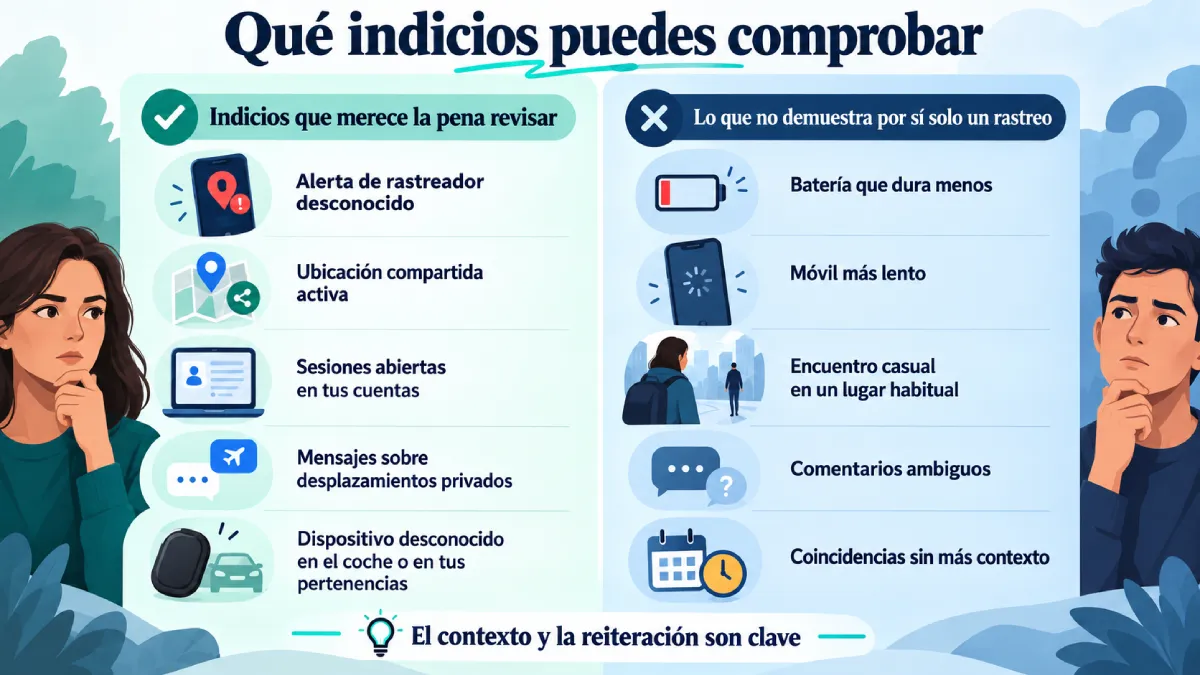 qué indicios puedes comprobar infografía